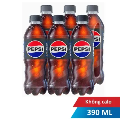 Lốc 6 Nước Ngọt Có Ga Pepsi Không Calo Chai 390ml