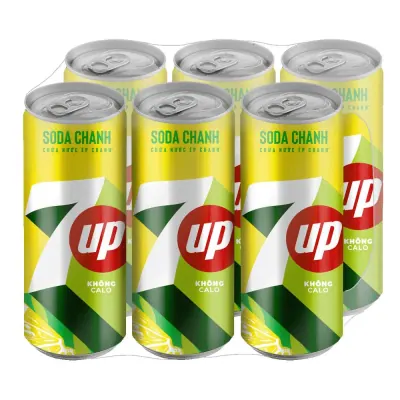 Lốc 6 Lon Nước Soda Chanh 7Up Không Calo 320ml