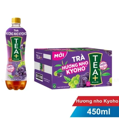 Thùng 24 Chai Trà Ô Long TEA+ Plus Nho Kyoho 450ml