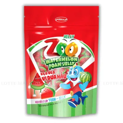 Kẹo Dẻo Bibica Zoo Foam Jelly Vị Dưa Hấu Gói 80g