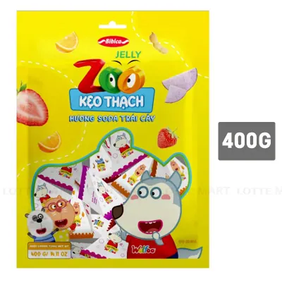 Kẹo Thạch Bibica Zoo Soda Trái Cây Gói 400g