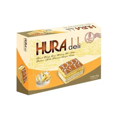 Bánh Bông Lan Hura Deli Giảm Đường Vị Bơ và Sữa Hộp 336g