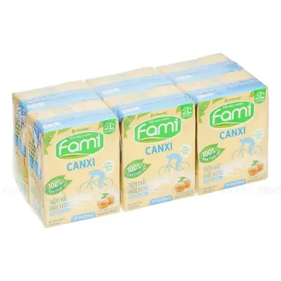 Lốc 6 Hộp Sữa Đậu Nành Vinasoy Fami Canxi Ít Đường 200ml
