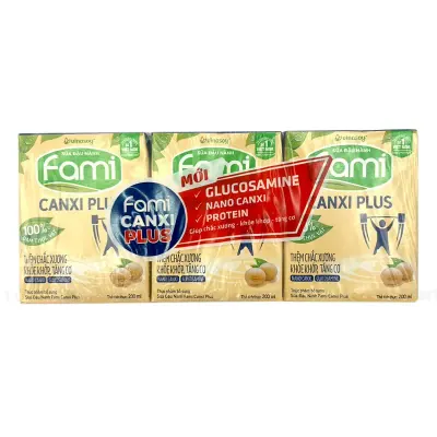 Lốc 6 Hộp Sữa Đậu Nành Vinasoy Fami Canxi Plus 200ml