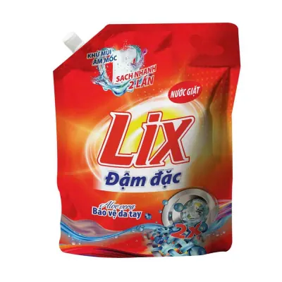 Nước Giặt Lix Đậm Đặc Khử Mùi Ẩm Mốc Cho Máy Giặt Cửa Trước và Cửa Trên Túi 3.2kg