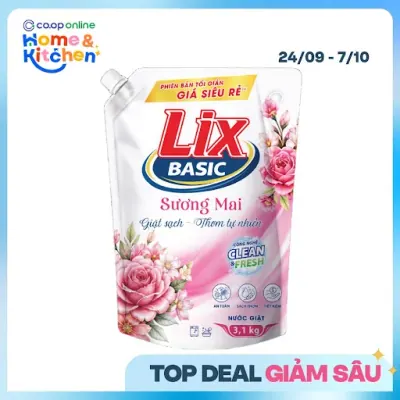 Nước Giặt Lix Basic Sương Mai 3.1kg