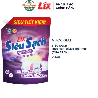 Nước Giặt Lix Hương Hoàng Hôn Tím - Cửa Trên 2.4kg