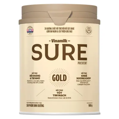 Sản Phẩm Dinh Dưỡng Vinamilk Sure Prevent Gold Hộp Thiếc 900g