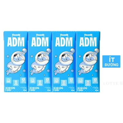 Lốc 4 Hộp Sữa Dinh Dưỡng Vinamilk ADM Ít Đường 180ml