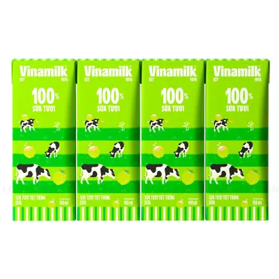 Lốc 4 Hộp Sữa Tươi Tiệt Trùng Vinamilk Vị Dừa 180ml