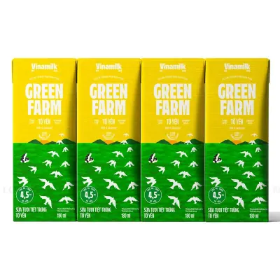 Lốc 4 Hộp Sữa Tươi Tiệt Trùng Tổ Yến Vinamilk Green Farm 180ml