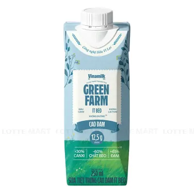 Sữa Tươi Tiệt Trùng Ít Béo Cao Đạm Vinamilk Green Farm 250ml