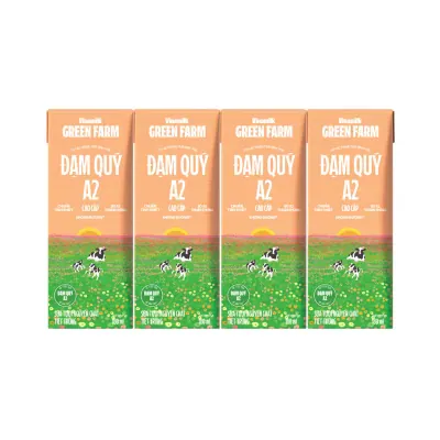 Lốc 4 Hộp Sữa Tươi Tiệt Trùng Vinamilk Green Farm A2 Không Đường 180ml