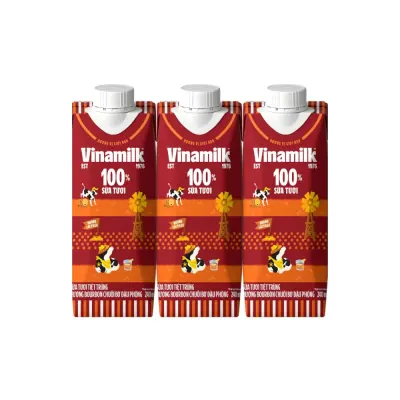 Sữa Tươi Tiệt Trùng Vinamilk Hương Bourbon Chuối Bơ Đậu Phộng 240ml