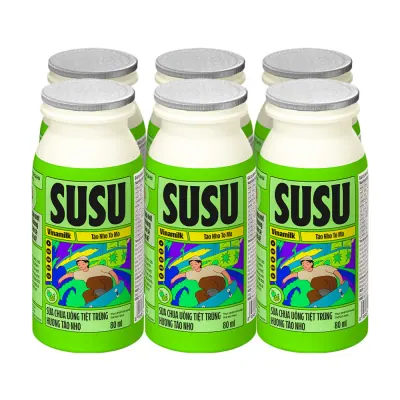 Lốc 6 Sữa Chua Uống Susu Táo Nho 80ml