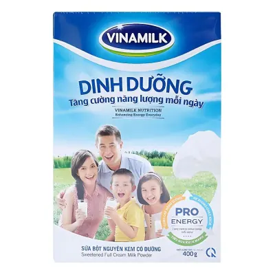 Sữa Bột Nguyên Kem Có Đường Vinamilk Dinh Dưỡng Hộp Giấy 400g