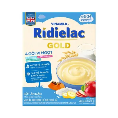 Bột Ăn Dặm Ri Dielac Gold 4 Vị Ngọt Hộp Giấy 200g