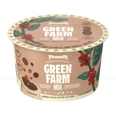 Sữa Chua Ăn Vinamilk Green Farm Cao Đạm Cà Phê Ủ Lạnh Socola Ngũ Cốc 121g
