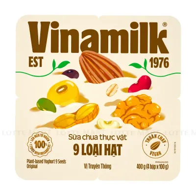 Lốc 4 Hũ Sữa Chua Ăn Vinamilk 9 Loại Hạt Vị Truyền Thống 100g