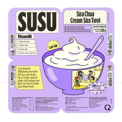 Lốc 4 Hũ Sữa Chua Vinamilk Susu Cream Sữa Tươi 60g