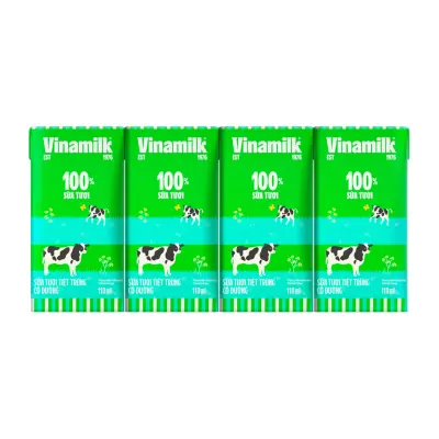 Lốc 4 Hộp Sữa Tươi Tiệt Trùng Vinamilk Có Đường 110ml