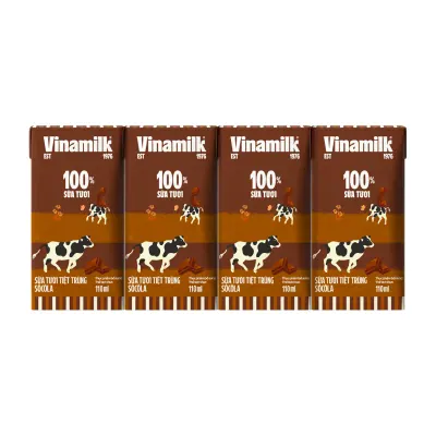 Lốc 4 Hộp Sữa Tươi Tiệt Trùng Sô Cô La Vinamilk 110ml