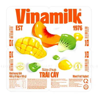 Lốc 4 Hũ Sữa Chua Ăn Vinamilk Vị Trái Cây 100g