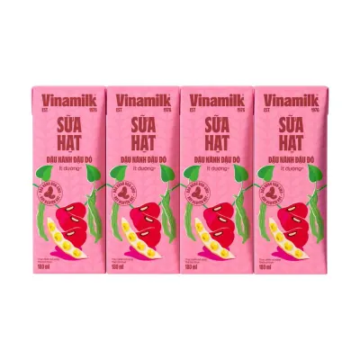 Lốc 4 Sữa Đậu Nành Vinamilk Đậu Đỏ 180ml