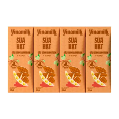 Sữa Đậu Nành Hạnh Nhân Vinamilk 4 Hộp x 180ml