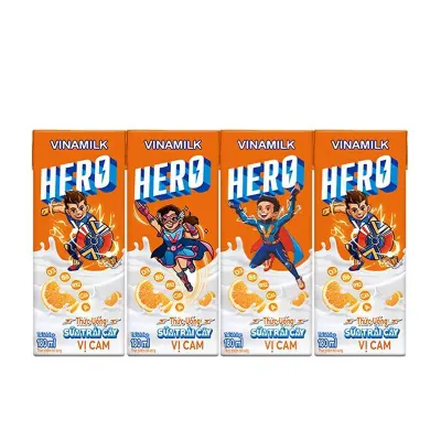Sữa Trái Cây Vinamilk Hero Cam Lốc 4x180ml