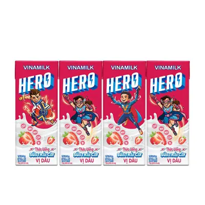 Sữa Trái Cây Vinamilk Hero Dâu Lốc 4x180ml