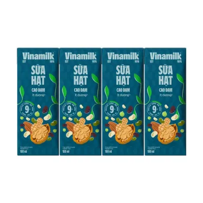 Sữa Hạt Vinamilk Cao Đạm Ít Đường 4 x 180ml