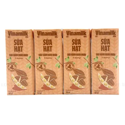 Lốc 4 Hộp Sữa Đậu Nành Hạnh Nhân Vinamilk 180ml