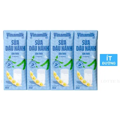 Lốc 4 Hộp Sữa Đậu Nành Sữa Tươi Vinamilk 180ml
