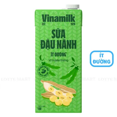 Sữa Đậu Nành Vinamilk Ít Đường Hộp 1L