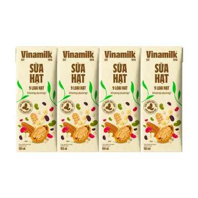 Lốc 4 Hộp Sữa 9 Loại Hạt Vinamilk Super Nut Không Đường 180ml