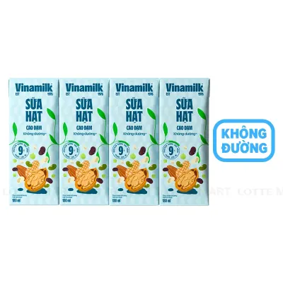 Lốc 4 Hộp Sữa Hạt Vinamilk Cao Đạm Không Đường 180ml