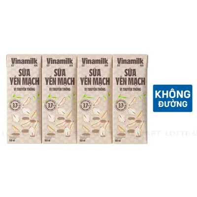 Lốc 4 Hộp Sữa Yến Mạch Vinamilk Vị Truyền Thống 180ml