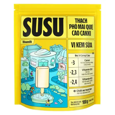 Thạch Phô Mai Que Vinamilk Susu Vị Kem Sữa Gói 5x20g