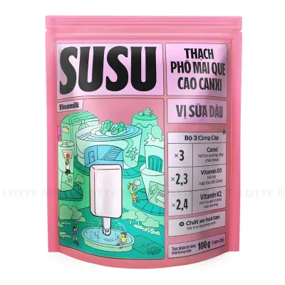 Thạch Phô Mai Que Vinamilk SuSu Vị Sữa Dâu 100g