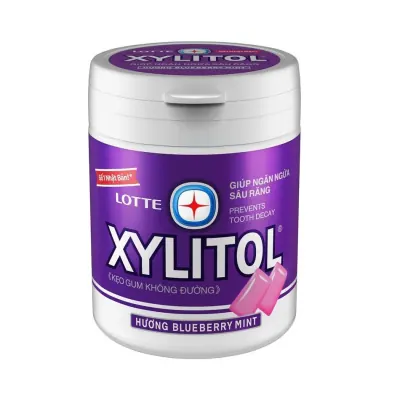 Gum Lotte Xylitol Hương Blueberry Hũ 130.5g