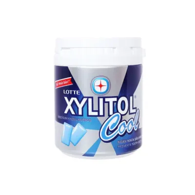 Kẹo Gum Không Đường Lotte Xylitol Hương Bạc Hà Cực Mạnh (Cool) Hũ 130.5g