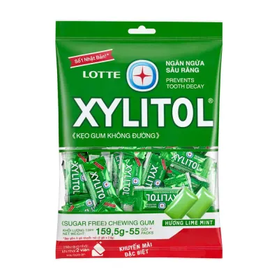 Kẹo Gum Lotte Xylitol Lime Mint 159.5g