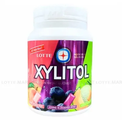 Kẹo Gum Lotte Xylitol Không Đường Vị Trái Cây Hỗn Hợp Hũ 55.1g