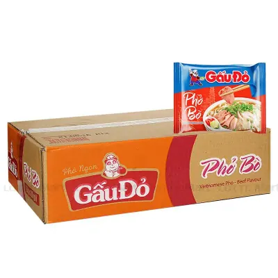 Thùng 30 Gói Phở Bò Gấu Đỏ 65g/Gói