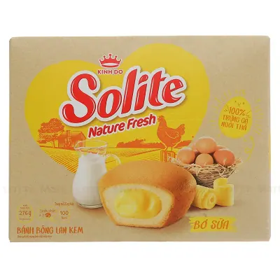 Bánh Bông Lan Vị Kem Bơ Sữa SOLITE 276g (23g x 12 Gói)