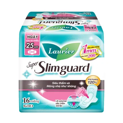 Băng Vệ Sinh Laurier Siêu Mỏng Bảo Vệ 25cm 16 Miếng