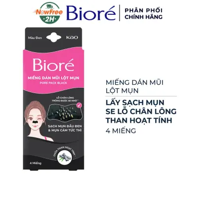 Miếng Dán Mũi Lột Mụn Bioré Than Hoạt Tính (4 Miếng)