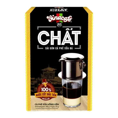 VinaCafé Chất Sài Gòn Cà Phê Sữa Đá Hộp 29g (Bịch 10 Gói)