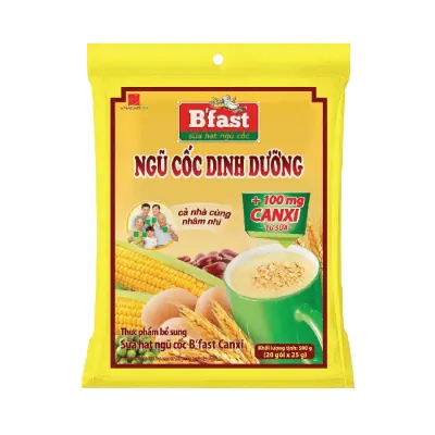 Sữa Hạt Ngũ Cốc B'fast Canxi Bịch 500g (20 Gói x 25g)